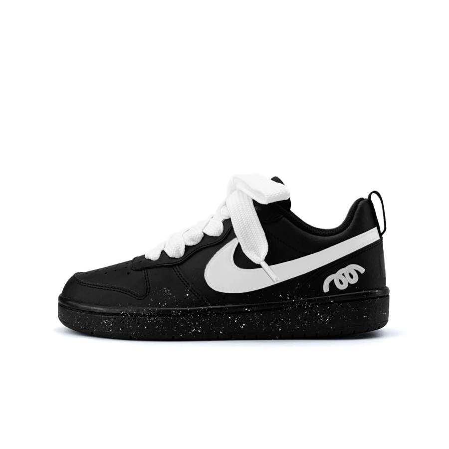 Nike Nike Court Borough Pure Snow Synthetic Leather Slip Resistant Abrasion Resistant Low top Kids' Skateboarding Shoes