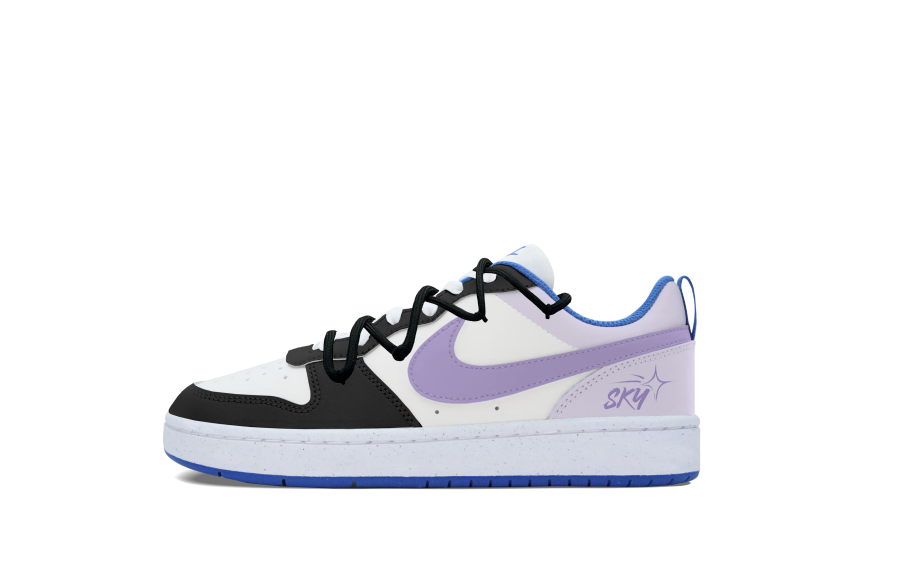 Nike Nike Court Borough Slip Resistant Abrasion Resistant Low top Kids' Skateboarding Shoes Light Purple Teenagers