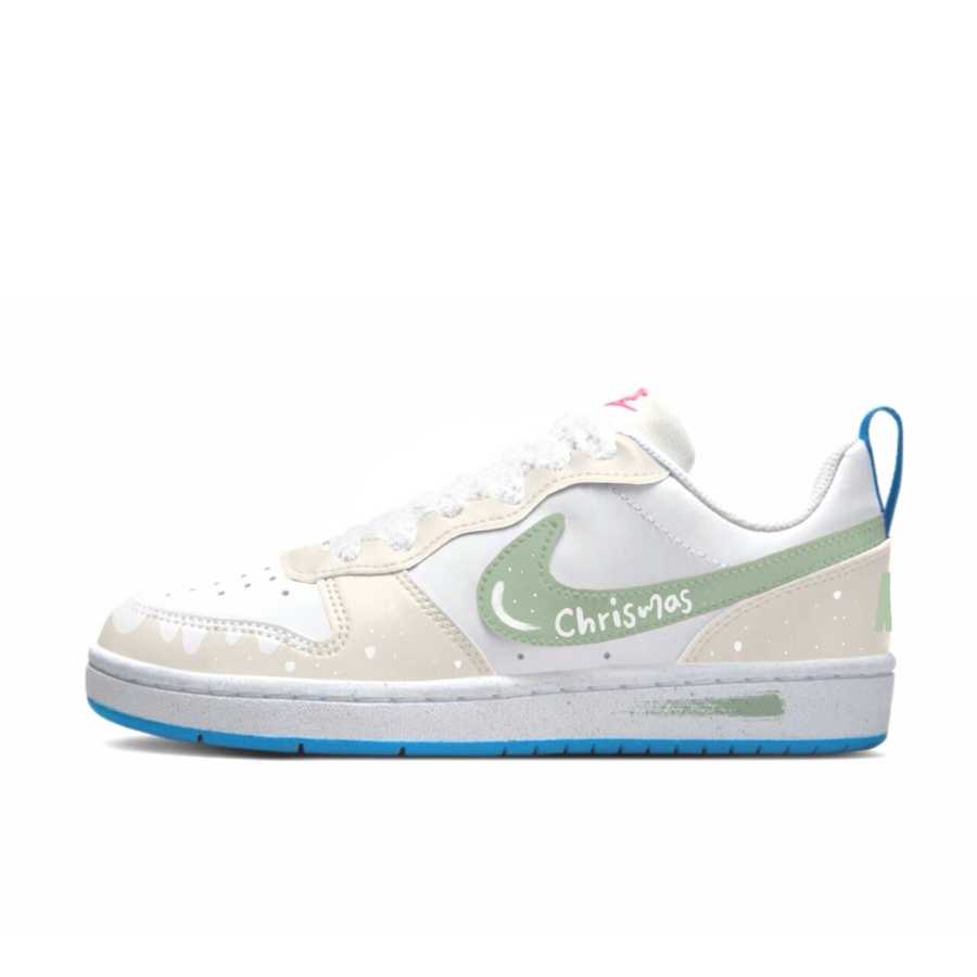 Nike Nike Court Borough Slip Resistant Abrasion Resistant Low top Kids' Skateboarding Shoes Yellow Green Teenagers
