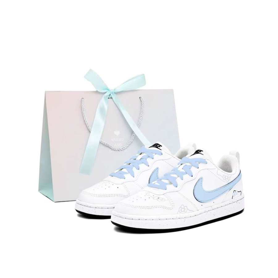 Nike Nike Court Borough Energetic Katy Blue Synthetic Leather Kids' Skateboarding Shoes Blue White Unisex