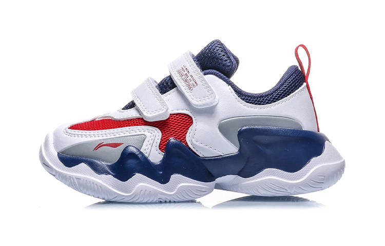 Li-Ning YOUNG Li Ning Low top Running Shoes White Red Children Aged 3 7 Years Old