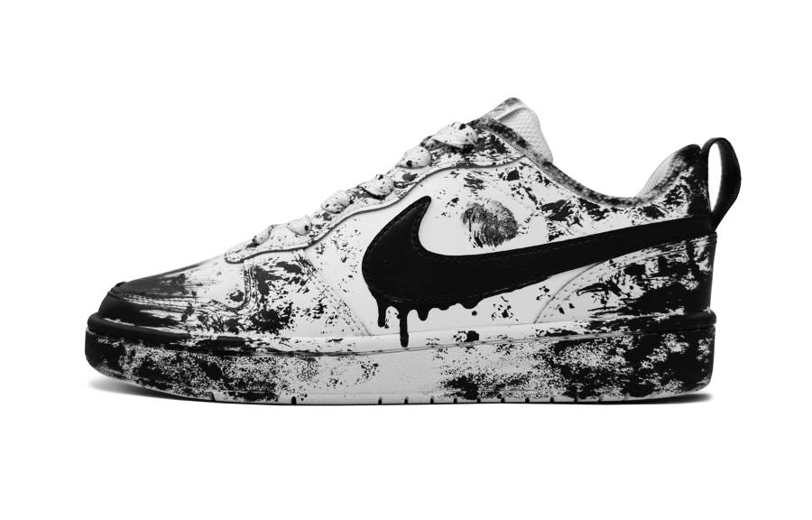 Nike Nike Court Borough Low top Kids' Skateboarding Shoes Black White Teenagers