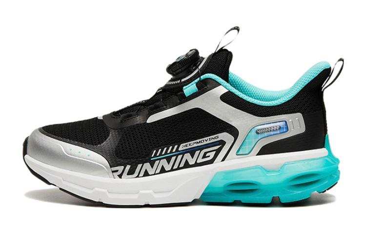 Antakids Anta Xingyue Cushioning Abrasion Resistant Rebound Low top Running Shoes Black Silver Teenagers