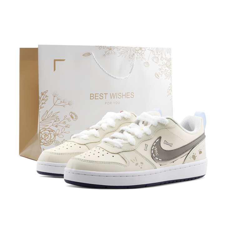 Nike Nike Court Borough Claw Coffee Candy PU Polyurethane Abrasion Resistant Height Increasing Low top