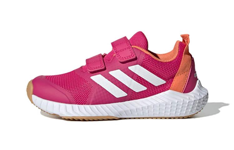 Adidas Adidas Gym Fabric Slip Resistant Low top Running Shoes Pink Orange White Children Aged 3 7 Years Old