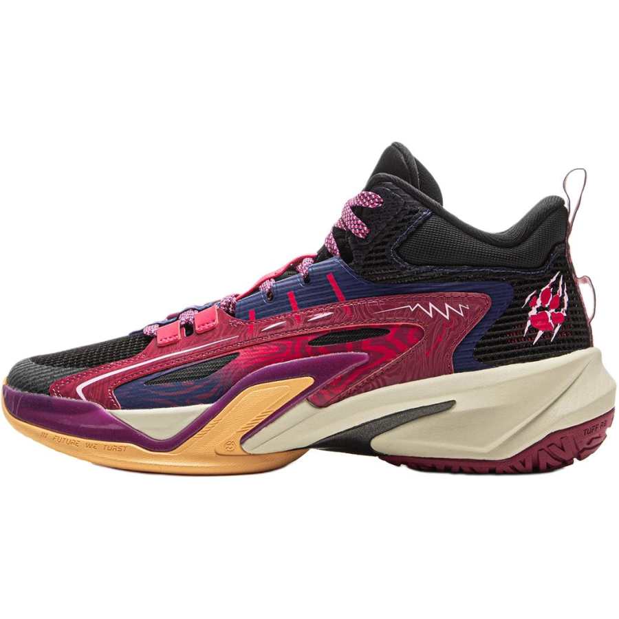 Li-Ning YOUNG Li Ning YOUNG Basketball Slip Resistant Mid top Basketball Shoes Black Kids'