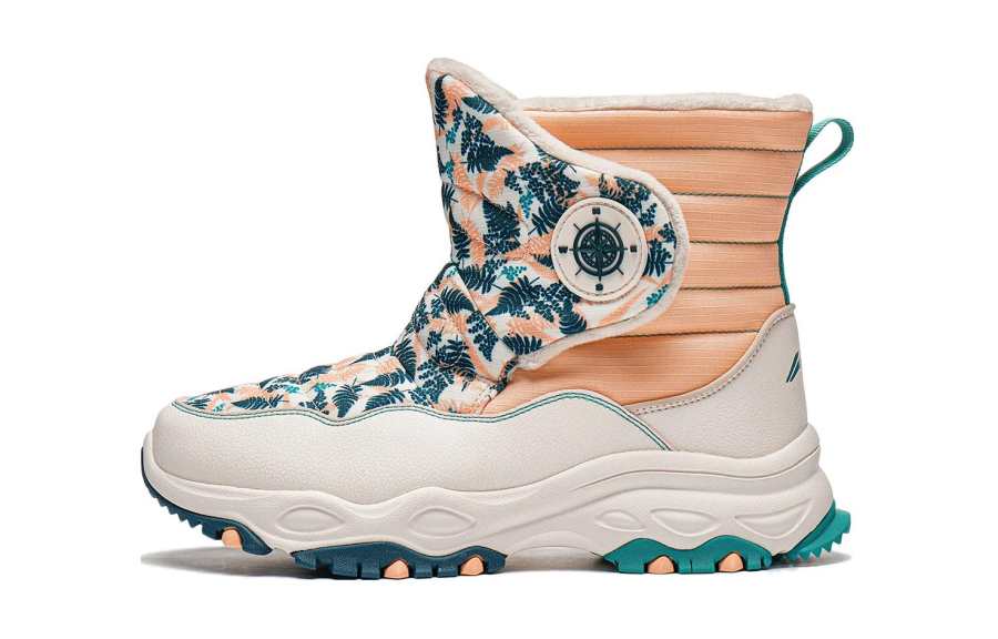 Li-Ning YOUNG Li Ning YOUNG Frost Cream 2.0 Fleece lined High top Casual Shoes White Orange Green Teenagers