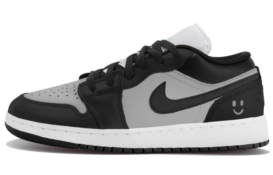 Jordan Jordan Air Jordan 1 Slip Resistant Low top Children's Basketball Shoes Black Gray Teenagers