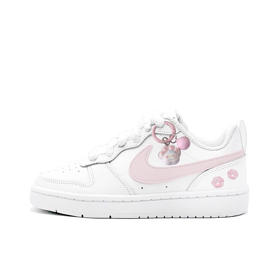 Nike Nike Court Borough Meow Fist Leather Low top Kids' Skateboarding Shoes Light Pink Unisex