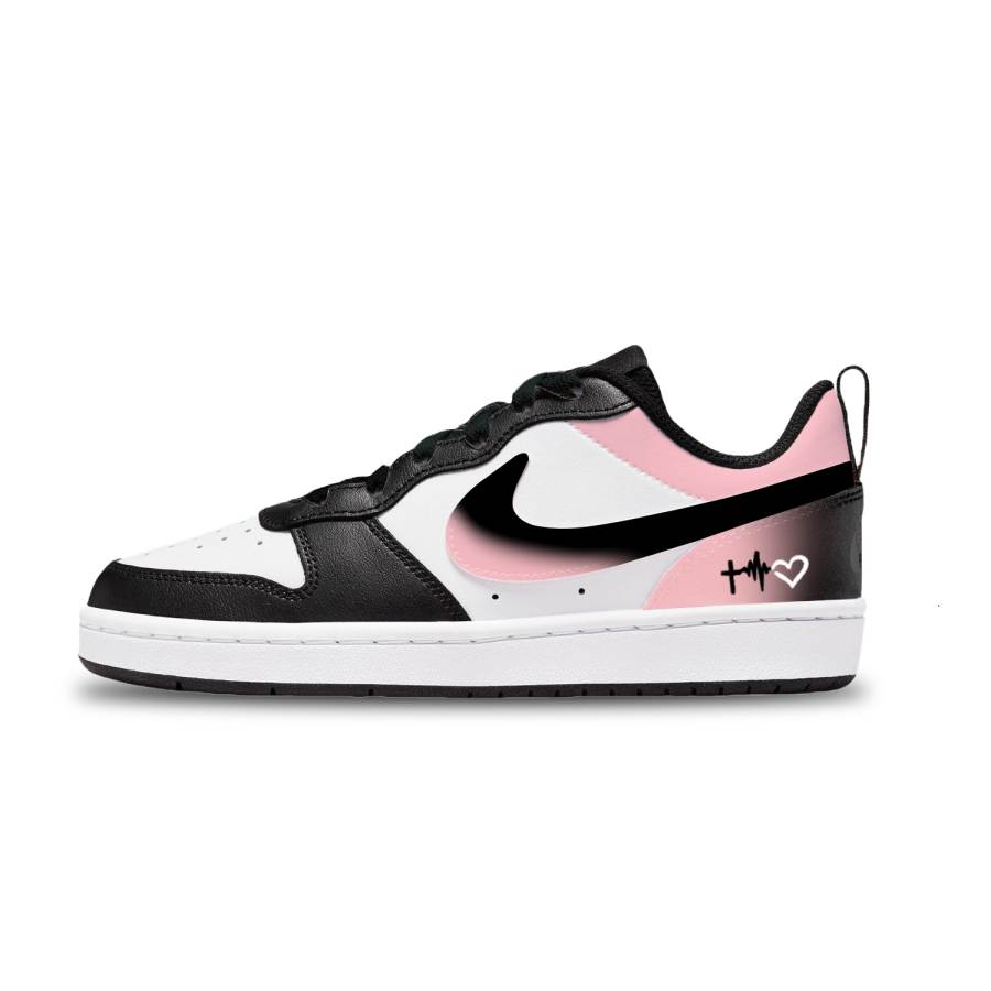 Nike Nike Court Borough Heartfelt Signal Leather Abrasion Resistant Breathable Low top Kids' Skateboarding Shoes Unisex