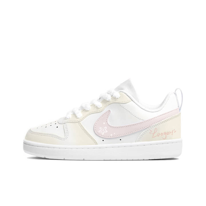 Nike Nike Court Borough Peach Bubble Leather Slip Resistant Cushioning Abrasion Resistant