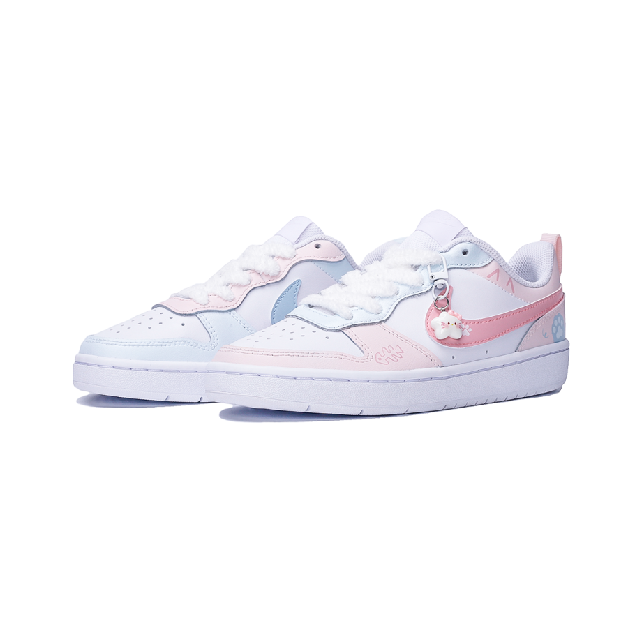 Nike Nike Court Borough Dog Paw Mismatched Leather Slip Resistant Cushioning Abrasion Resistant
