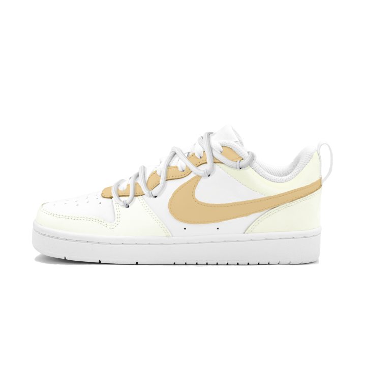 Nike Nike Court Borough Custard Bun Leather Slip Resistant, Abrasion Resistant, Lightweight Cushioning