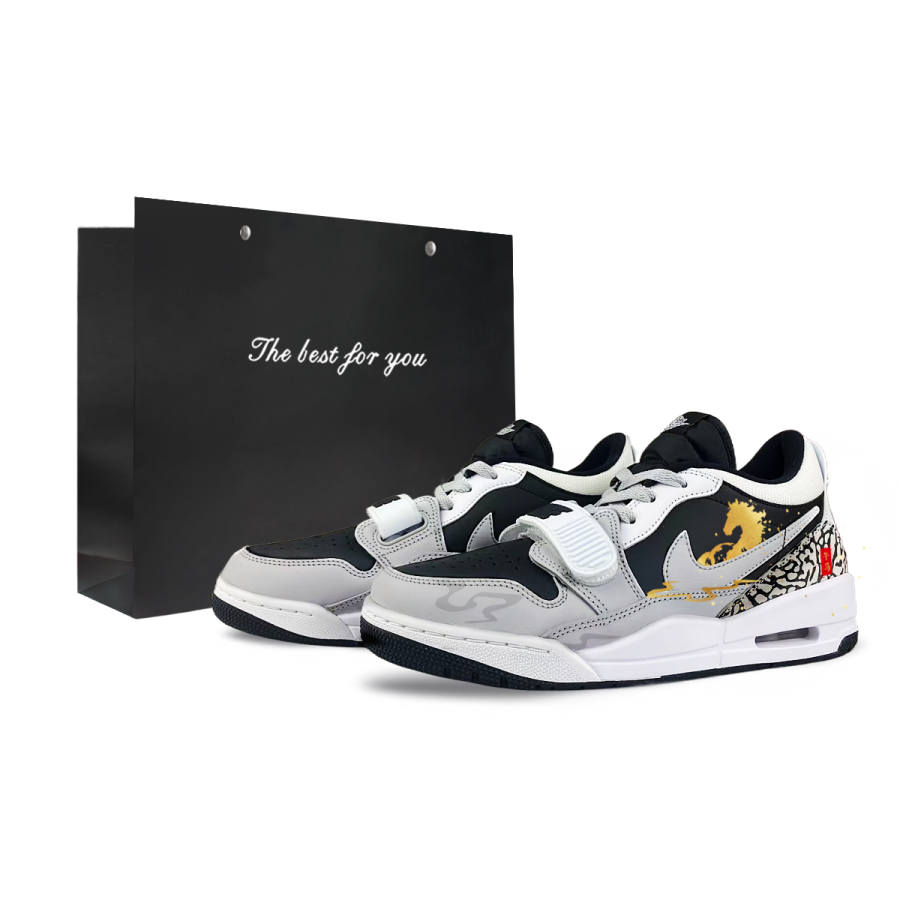 Jordan Jordan Legacy 312 Low top Children's Basketball Shoes Black White Unisex