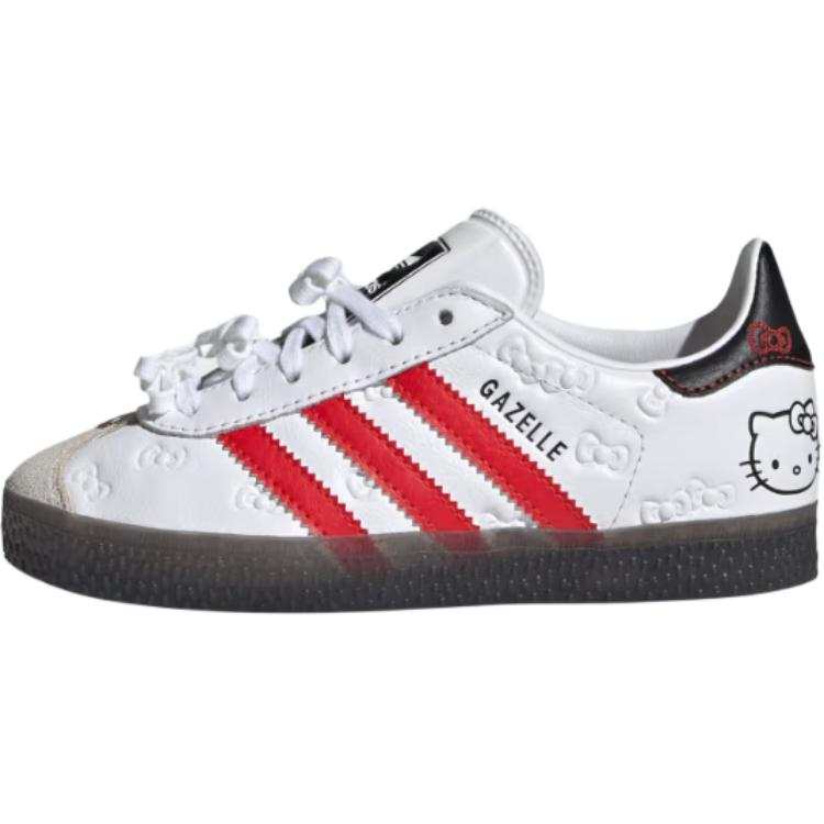 Adidas Originals Hello Kitty x Adidas Originals Gazelle Cushioning Low top Kids' Skateboarding Shoes White Red Kids'