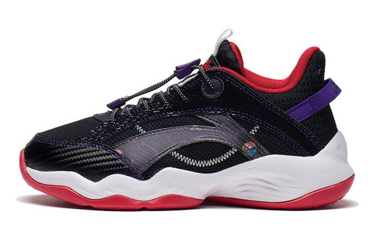 Li-Ning YOUNG Li Ning Low top Basketball Shoes Black Purple Red Teenagers