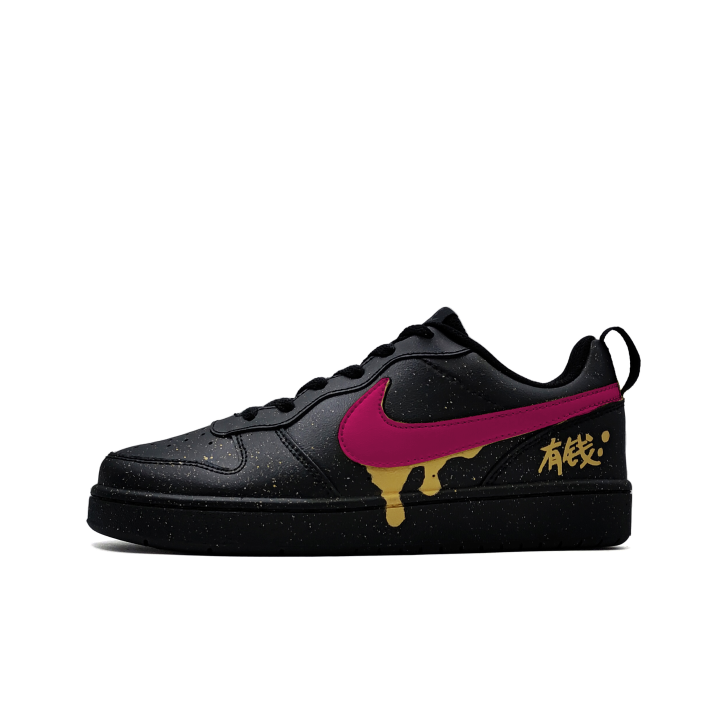 Nike Nike Court Borough Fire Red Alchemy Leather Slip Resistant Low top Skateboard Shoes Black Unisex
