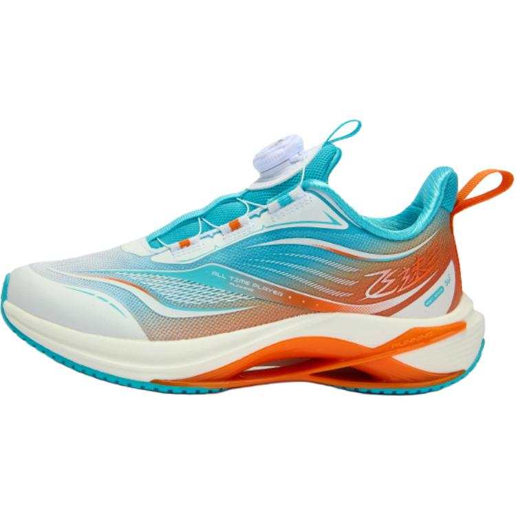 361°KIDS Fabric Slip Resistant Cushioning Low top Running Shoes Blue Orange Unisex