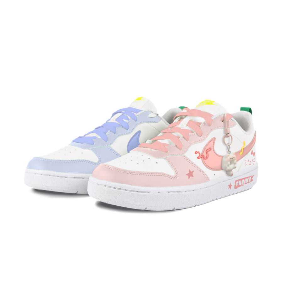 Nike Nike Court Borough Slip Resistant Abrasion Resistant Low top Kids' Skateboarding Shoes White Teenagers