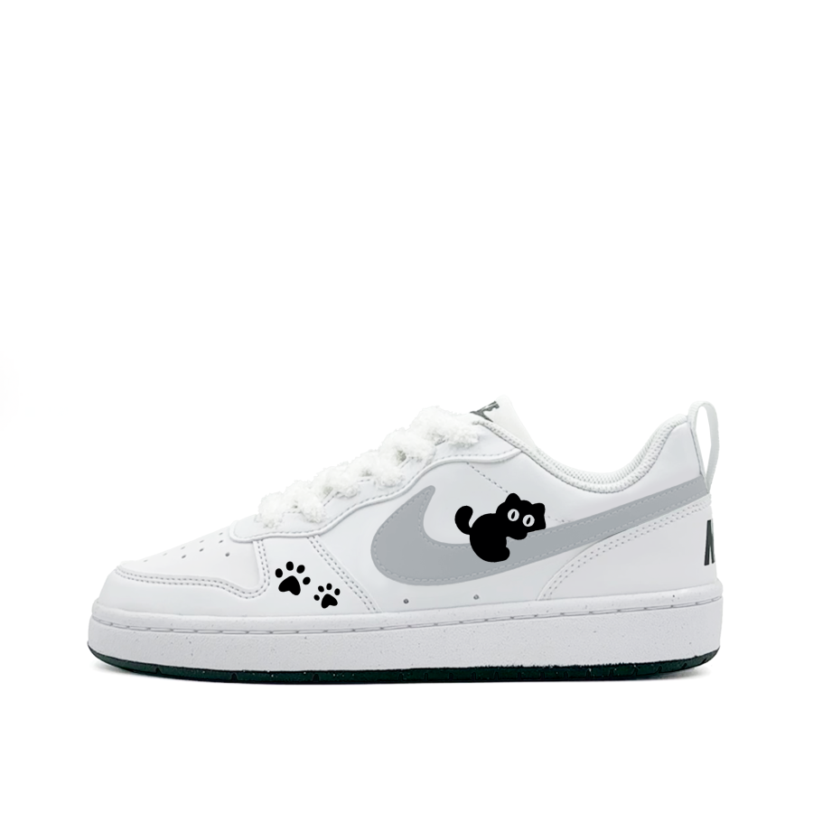 Nike Nike Court Borough Sleeping Kitten, Cute, Minimalist Style, Versatile, Fashion, Individual Trendy Synthetic Leather