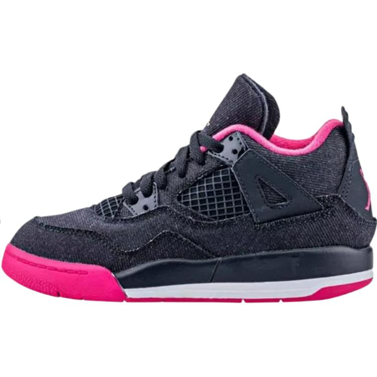 Jordan Jordan Air Jordan 4 Mid top Children's Basketball Shoes Black Pink Children Aged 3 7 Years Old