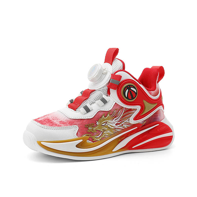 SUPEREDGE Fashion Versatile Dual Network Design Rotating Buckle Athletic Shoes Low top Children's Basketball Shoes