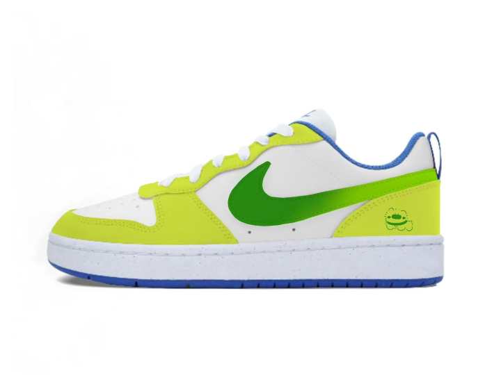 Nike Nike Court Borough Low Flower Branch Custom, Lime Soft Candy Sprout Leather Rebound Low top Skateboard Shoes Green