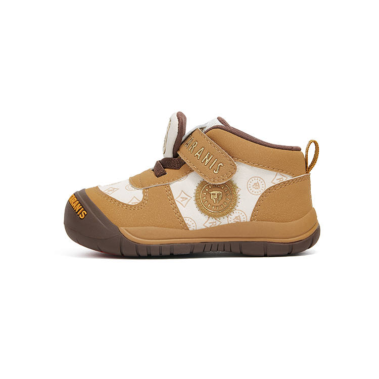 TARANIS Toddler Shoes White/Brown Color Infant And Toddler