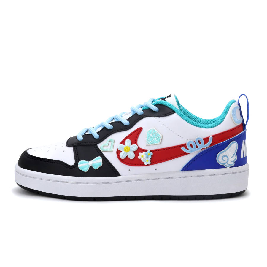 Nike Nike Court Borough Synthetic Leather Breathable Cushioning Abrasion Resistant Low top Kids' Skateboarding Shoes
