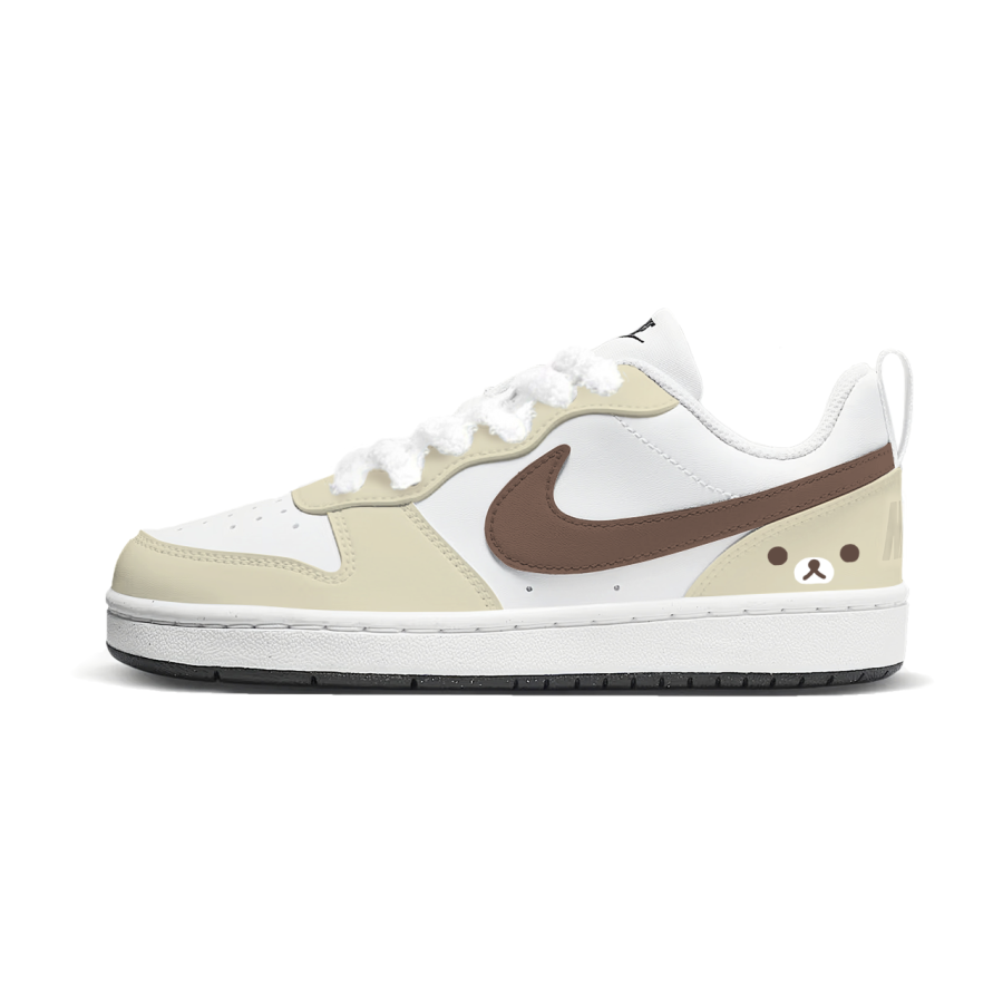 Nike Nike Court Borough Apricot Cute Bear Low top Kids' Skateboarding Shoes Apricot