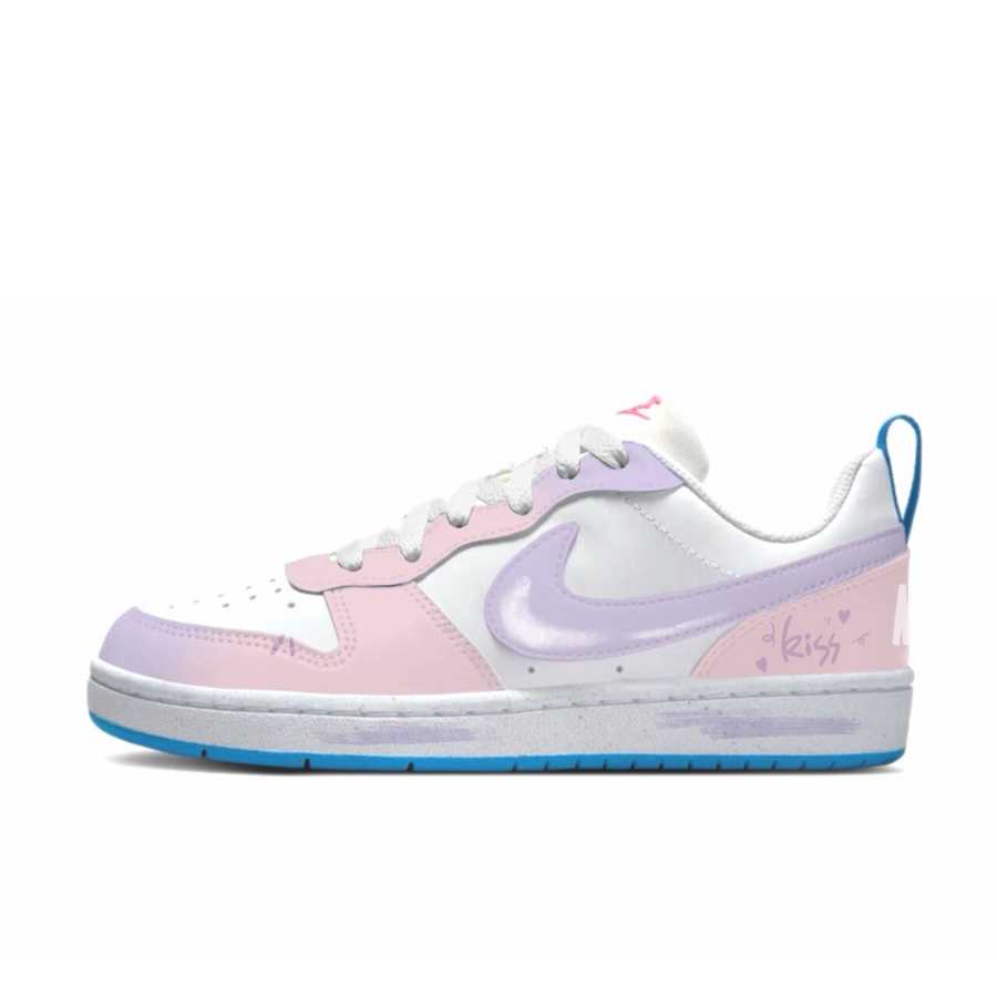 Nike Nike Court Borough Purple Dream Kiss Synthetic Leather Slip Resistant Abrasion Resistant Low top Skateboard Shoes Pink