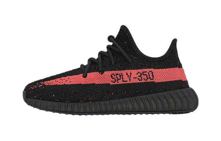 Adidas Originals Yeezy Boost 350 V2 'Core Black Red' Comfortable Low top Kids Lifestyle Shoes Black Pink