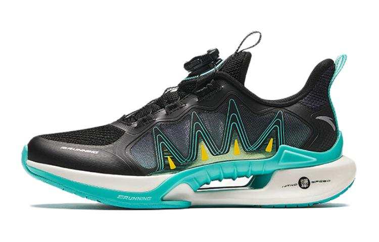 Antakids Wind Chaser 6.0 Fabric Physical Fitness Test & Exam Low top Running Shoes Black Green Teenagers
