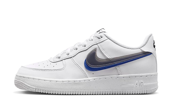 Nike Nike Air Force 1 Low Impact Next Nature Double Swoosh White Black Blue GS