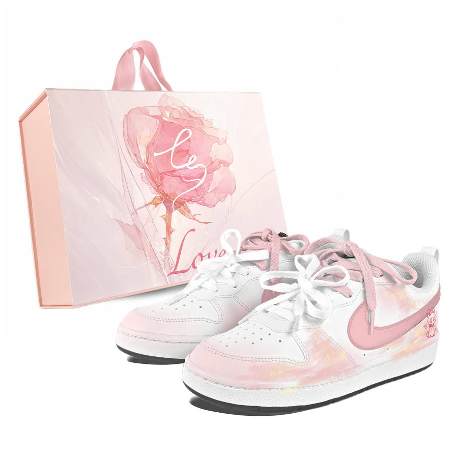 Nike Nike Court Borough Abrasion Resistant Low top Kids' Skateboarding Shoes White Teenagers