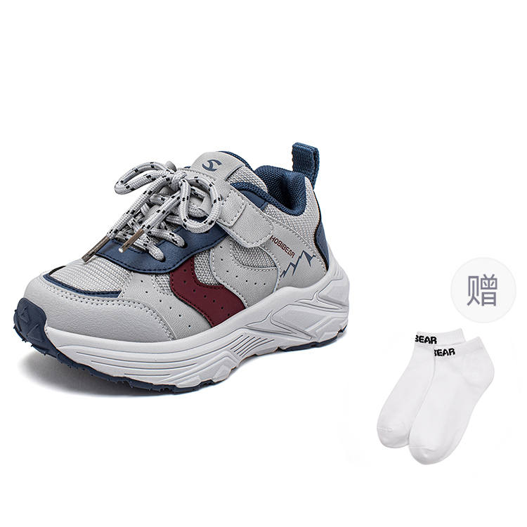 HOBIBEAR Synthetic Leather Low top Kids Lifestyle Shoes Gray Blue Kids'