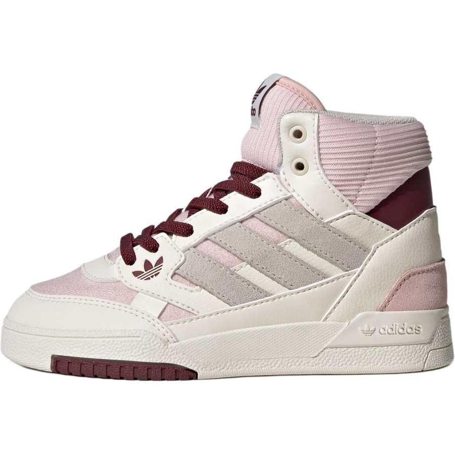 Adidas Originals DROP STEP SE Synthetic Leather Slip Resistant Anti Kick Mid top Kids' Skateboarding Shoes Light Pink