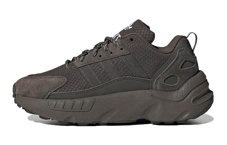 Adidas Originals ZX 22 Fabric Slip Resistant Cushioning Abrasion Resistant Low top Kids Lifestyle Shoes Dark Green