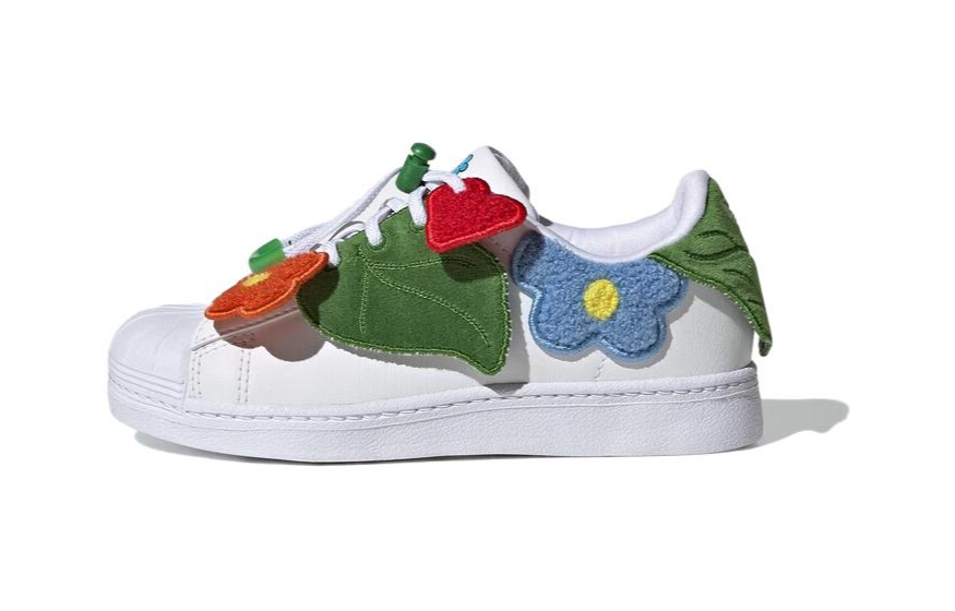 Adidas Originals Melting Sadness x Adidas Originals SUPERSTAR 360 C Low top Kids' Skateboarding Shoes White Green Blue