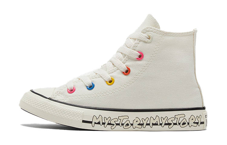 Converse All Star Chuck Taylor Canvas High top Skateboard Shoes Ecru Children Aged 3 7 Years Old