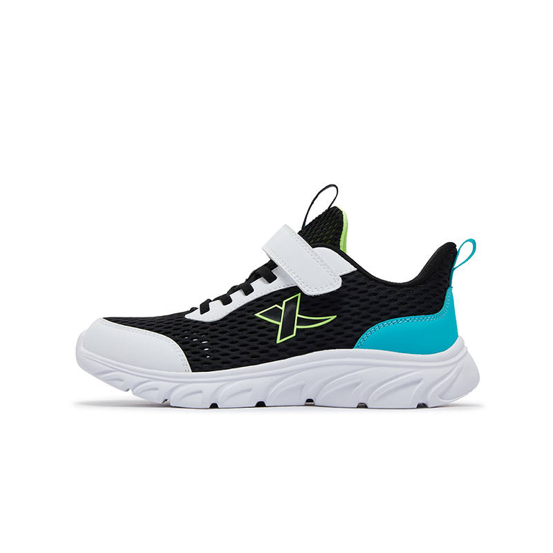 XTEP Synthetic Leather, Textile Low top Running Shoes Black Xtep White Turquoise Teenagers