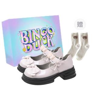 BINGO DUCK Block Heel Mary Jane Shoes Women's