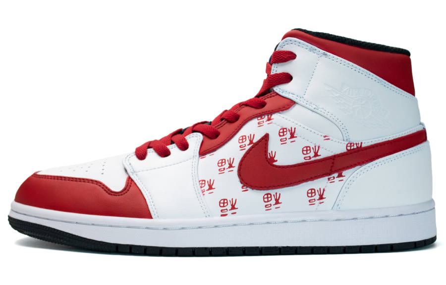 Jordan Jordan Air Jordan 1 Leather Mid top Children's Basketball Shoes Red Teenagers