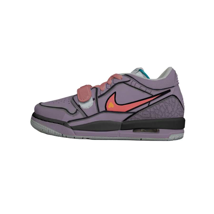 Jordan Jordan Legacy 312 Leather Slip Resistant Cushioning Low top Children's Basketball Shoes Light Purple Teenagers