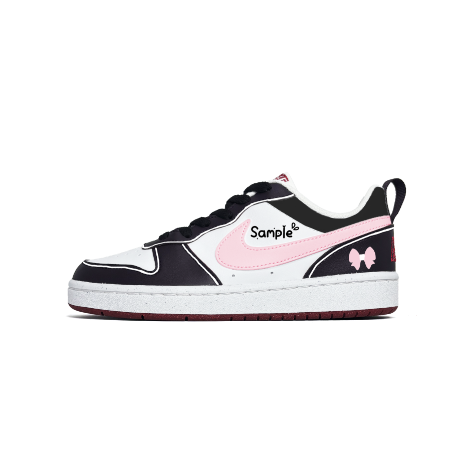 Nike Nike Court Borough Pink Butterfly Slip Resistant Abrasion Resistant Low top Kids' Skateboarding Shoes Pink Teenagers