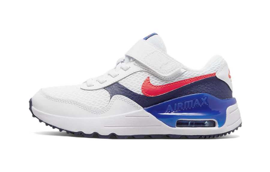 Nike Nike Air Max SYSTM Cushioning, Wear Resistant Low top Sports Casual Shoes White Blue Children Aged 3 7 Years Old