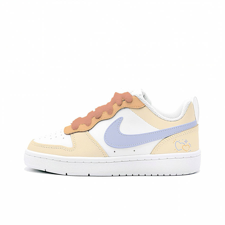 Nike Nike Court Borough Orange Heart Signal Leather Slip Resistant Cushioning Abrasion Resistant Low top