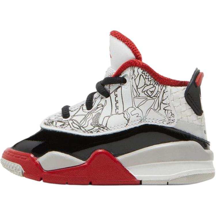 Jordan Jordan Dub Zero Leather Mid top Toddler Shoes White Black Red Infant And Toddler