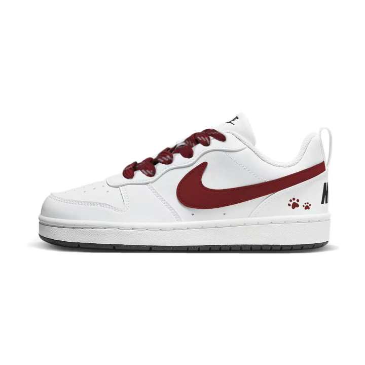 Nike Nike Court Borough Burgundy Kitten Low top Skateboard Shoes White Kids'