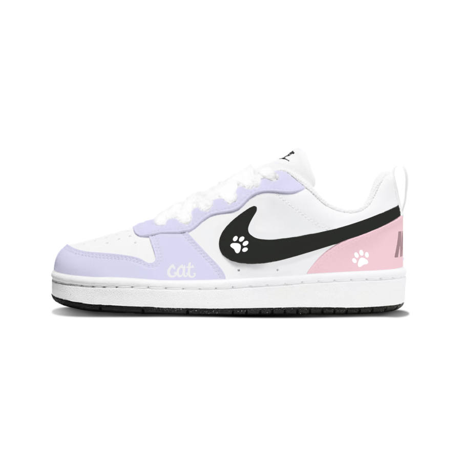 Nike Nike Court Borough Synthetic Leather Abrasion Resistant Abrasion Resistant Low top Skateboard Shoes Pink Kids'